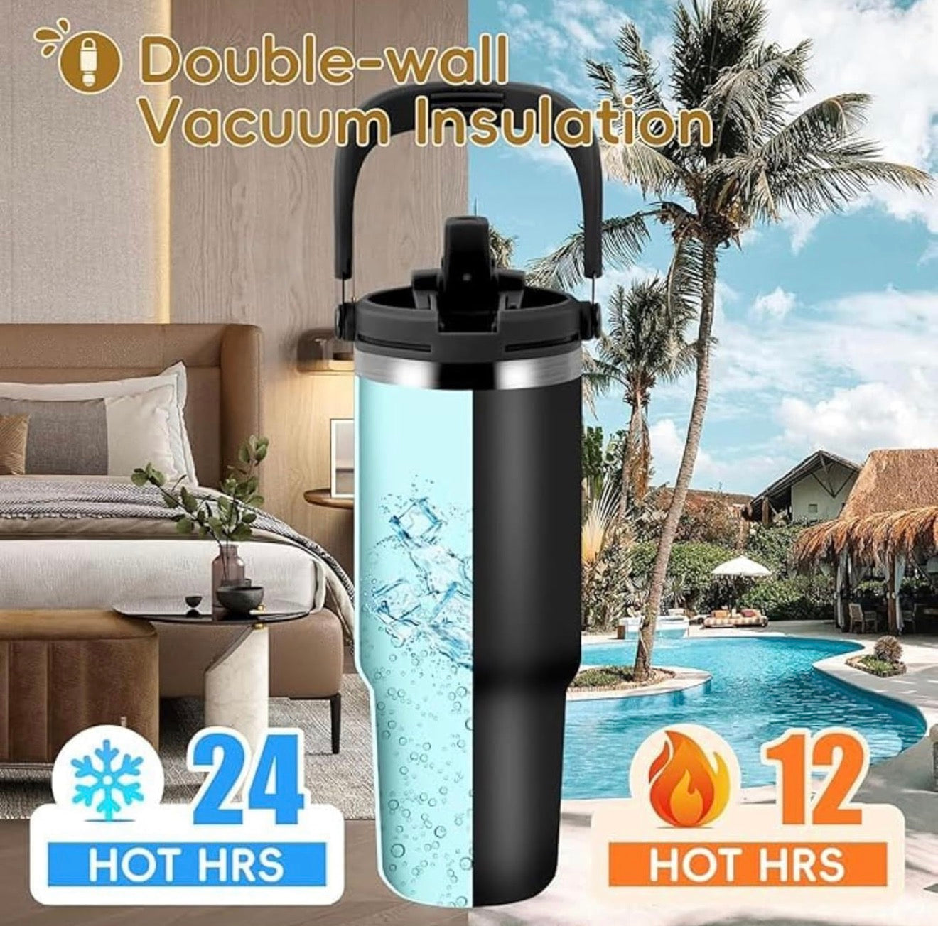 Tote Tumbler - Sipper Water Bottle With Handle