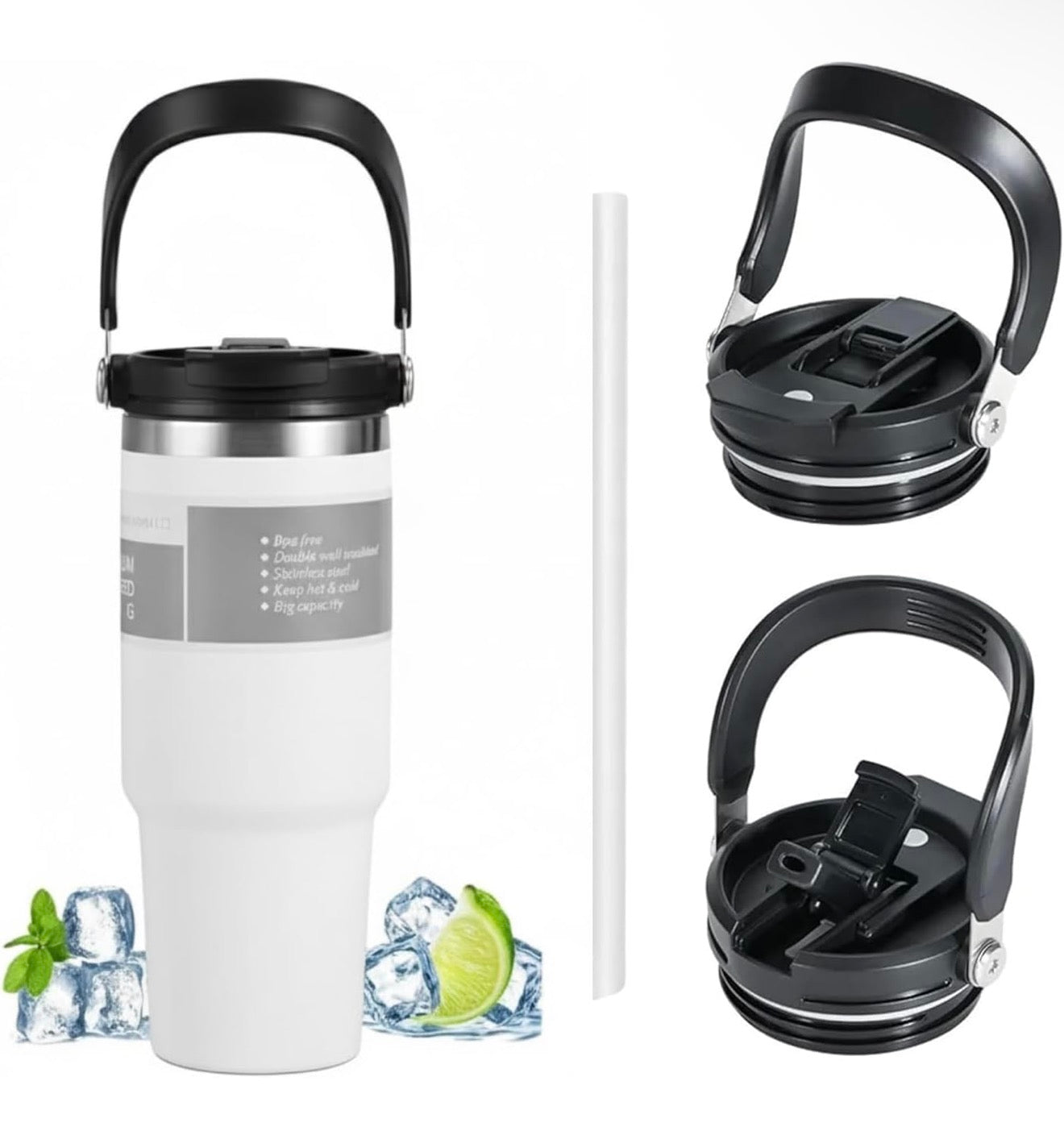 Tote Tumbler - Sipper Water Bottle With Handle