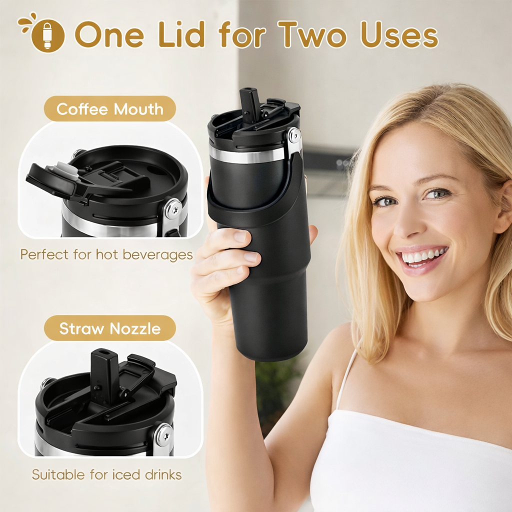 Tote Tumbler - Sipper Water Bottle With Handle